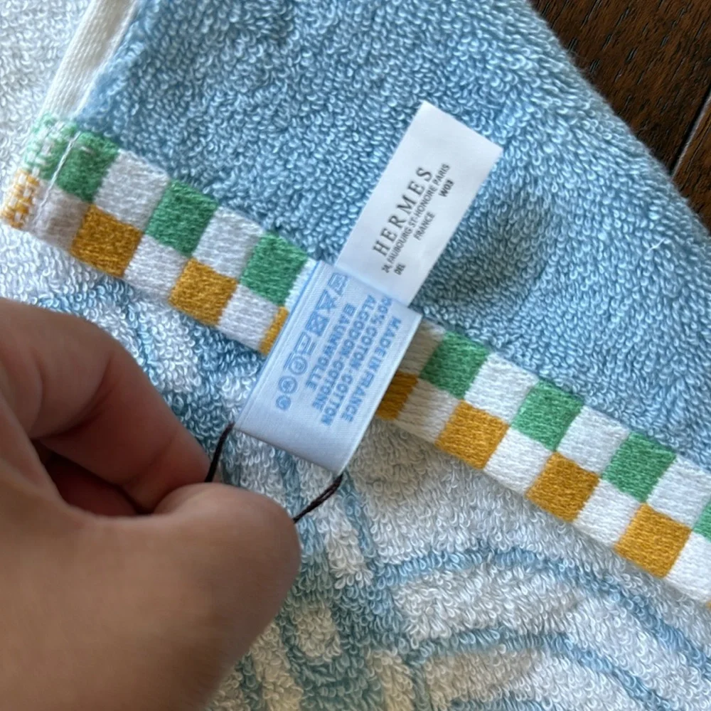 Hermes Blue Horse Towel NWT